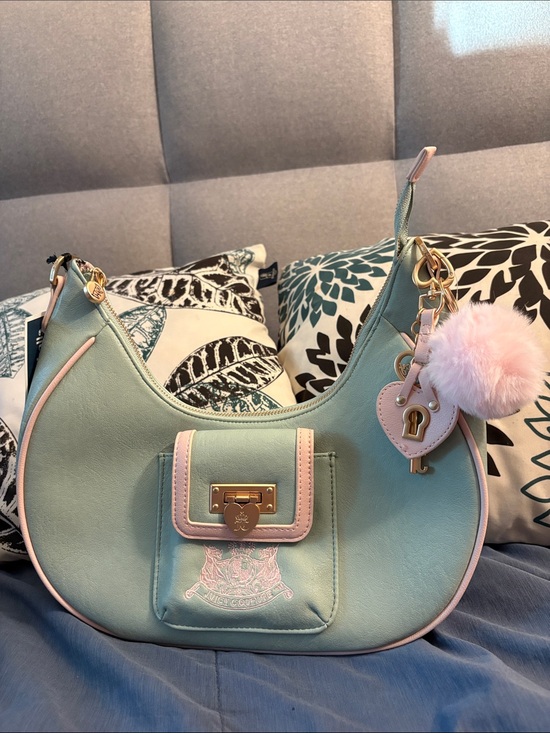 Juicy Couture Handbags - Juicy Couture Frosty Green & Pink Bag Tag Charm